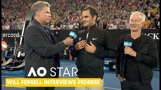 Will Ferrell Interviews Roger Federer  AO Stars [upl. by Rudolfo969]