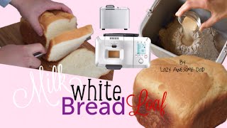 SIMPLE basic Milk white Bread Recipe Breadmaker Machine Breville Custom Loaf Pro BBM800 HOW TO [upl. by Bathsheeb]