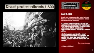 Columbia Univ Free South Africa AntiApartheid Divestment Movement 19771985 HD [upl. by Hung400]