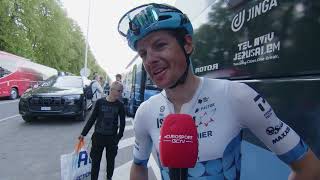 Jakob Fuglsang  Interview at the finish  LiègeBastogneLiège 2022 [upl. by Ramyaj]