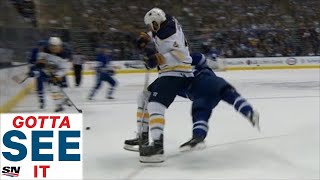 GOTTA SEE IT Leafs And Sabres Get Chippy Bogosian And Muzzin Exchange Big Hits [upl. by Friede]