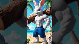 Cute rabbit escape from the Island rabbit cat kittten funny ai cute [upl. by Ceevah793]