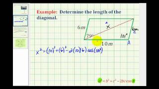 Example 3 Application of the Law of Cosines [upl. by Naylor]