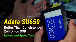 Better Than Consistence Zebronics SSD Adata SU650 Review Speed Test [upl. by Hsatan]