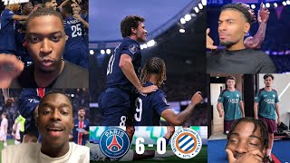 LES RÉACTIONS DES SUPPORTERS APRÊS LA VICTOIRE ÉCRASANTE DU PSG 6  0 MONTPELLIER psg [upl. by Anilok]