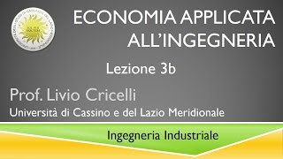 Economia applicata Ingegneria Lezione 3b [upl. by Ferrick323]