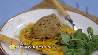 Japanese Caramelised Pork with Vegetable Spaghetti [upl. by Ellenij45]