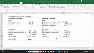 Desuperheater water spray calculation [upl. by Tessi193]