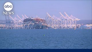 Francis Scott Key Bridge in Baltimore Maryland struck by container ship [upl. by Ahsilac914]