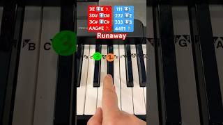 How to play Runaway on Piano Easy Tutorial 😭🎹 piano pianotutorial shorts [upl. by Eamaj787]