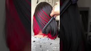 Cabelo chanelzinho mechas vermelhas impressionante que cabelo lindo curte ai [upl. by Leandro]