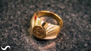 MAKING A SIGNET RING IN 18K GOLD [upl. by Lauren]