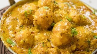 Shahi Aloo dum Recipe  Indian Restaurant Style Kashmiri Shahi Baby Potato Curry Recipes [upl. by Yotal]