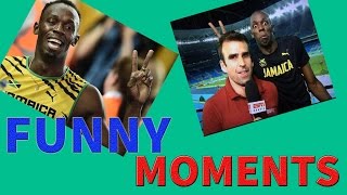 USAIN BOLT FUNNY MOMENTS AND RESPECT MOMENTS  TRY NOT TO LAUGH OR GRIN [upl. by Lumpkin275]