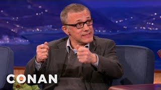 Christoph Waltz Got A GetWell Present From Jamie Foxx  CONAN on TBS [upl. by Brookhouse]