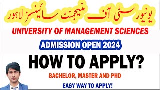 How To Apply Online in University of Management and Technology UMT 2024  UMT Admissions 2024 [upl. by Dobrinsky]