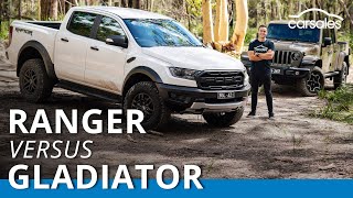 Ford Ranger Raptor v Jeep Gladiator Rubicon 2021 Comparison Test carsalescomau [upl. by Atnicaj]