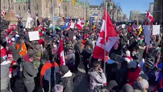 Thousands gather on Parliament for Freedom Convoy [upl. by Bajaj500]