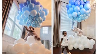 DIY EASY FLOATING ELEPHANT  TEDDY BEAR ON CLOUDS WITH BALLOONS [upl. by Mientao]