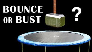 91lb THOR HAMMER v TRAMPOLINE  amp Space Hopper Episode 8  BrainfooTV [upl. by Inalem]