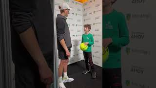 Jannik Sinner with a young supporter  ATP Rotterdam 2024 🦊❤️🇳🇱 [upl. by Ashley]