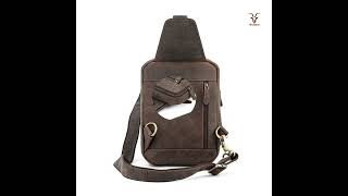 Genuine Leather Vintage Look Mens Daypack Bag leatherbag bag fashion [upl. by Llerut]