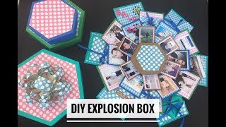 How to make Explosion Box Hexagon Explosion Box Exploding Box  DIY Explosion Box Soumya Dubey [upl. by Ianahs]