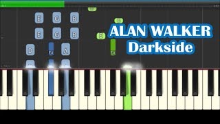 Alan Walker Tomine Harket AuRa  Darkside Piano Tutorial  Chords amp Melody [upl. by Derrik]