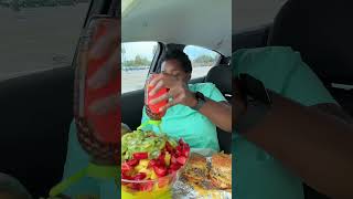 Fruit Salad and Cheeseburgers mukbang foodie [upl. by Elledoj]