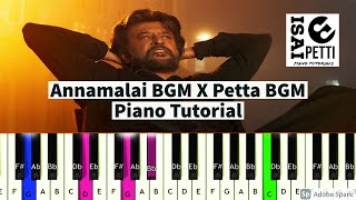 Annamalai BGM X Petta BGM  Piano Notes  Deva  Anirudh  Isai Petti [upl. by Vally]