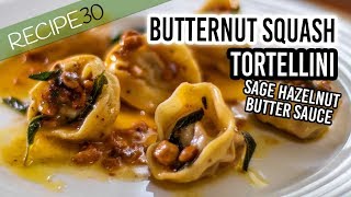 Tortellini made from scratch with a sage and hazelnut butter sauce [upl. by Asirrac]