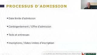 Journée des professionnels de l’éducation 2022 – Processus de l’admission et programmes contingentés [upl. by Nosinned729]