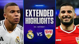 Real Madrid vs Stuttgart Extended Highlights  UCL League Phase MD 1  CBS Sports Golazo [upl. by Submuloc]