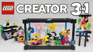 LEGO Creator 3 in 1 Fish Tank ALL THREE BUILDS 31122  2021 Set Review [upl. by Rosemaria]