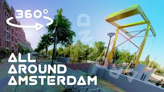 Entrepotdok to Artis past Mahatma Ghandi Plantsoen  Walking Amsterdam in 360 degrees 4K [upl. by Pomcroy]