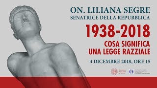 Liliana Segre cosa significa una legge razziale [upl. by Enehs]