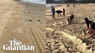 Queensland polystyrene spill volunteers clean up as government response lags [upl. by Tirrag567]