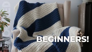 How to Crochet a Blanket StepbyStep for Complete Beginners [upl. by Kissiah572]