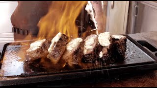 Filete de res FLAMBEADO o FLAMEADO con mantequilla y especias  DOMANDO LA PARRILLA [upl. by Solokin289]