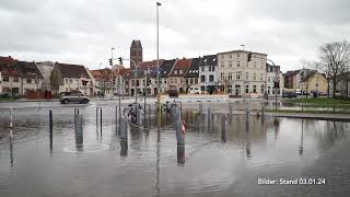 Warnung vor Hochwasser in Wismar [upl. by Rudelson]