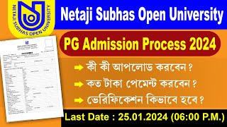 Netaji Subhas Open University PG Distance Admission 2024  NSOU PG Online Admission Process 2024 [upl. by Torosian904]