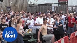 England fans react to Croatia goal and match heads into extra time [upl. by Sirad]