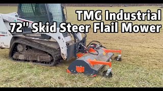 TMG Industrial 72” Hydraulic Skid Steer Flail Mower  TMGSFM72 [upl. by Ahtel901]