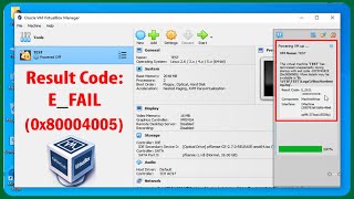 How to FIX ERROR Result Code EFAIL 0x80004005 in Virtualbox [upl. by Enniroc]