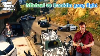 michael fight Franklin gang☠️gta5 video viralvideo [upl. by Anerec692]