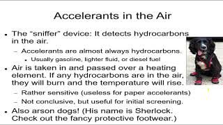 Forensics 17a Fire and Arson 6 Signs of Accelerants Difficulties in Using Signs of Accelerants Mac [upl. by Kcir843]