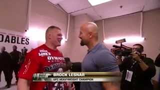 Brock Lesnar meets The Rock backstage on UFC [upl. by Arramas]