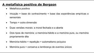 A metafísica de Bergson [upl. by Einnod460]