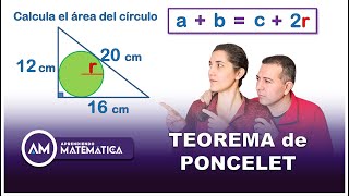 TEOREMA de PONCELET Calcular el ÁREA del CÍRCULO 📌  Aprendiendo Matemática [upl. by Idnahr]