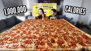 Biggest Pizza in the World Challenge w Bae just couple tingz [upl. by Renard]